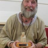 Pete Jennings with his English National Hnefatafl Championship trophy