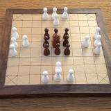 Compact 25-piece Hnefatafl Game set up for Papillon or Ealdfaeder taefl